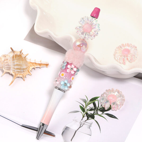 Wholesale 25mm double-sided daisy beads in transparent color-plated acrylic flower beads diy mobile phone chain beads loose beads