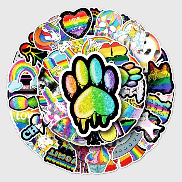 Wholesale 50 cartoon color line INS style personality DIY graffiti hand account luggage scooter car decoration stickers