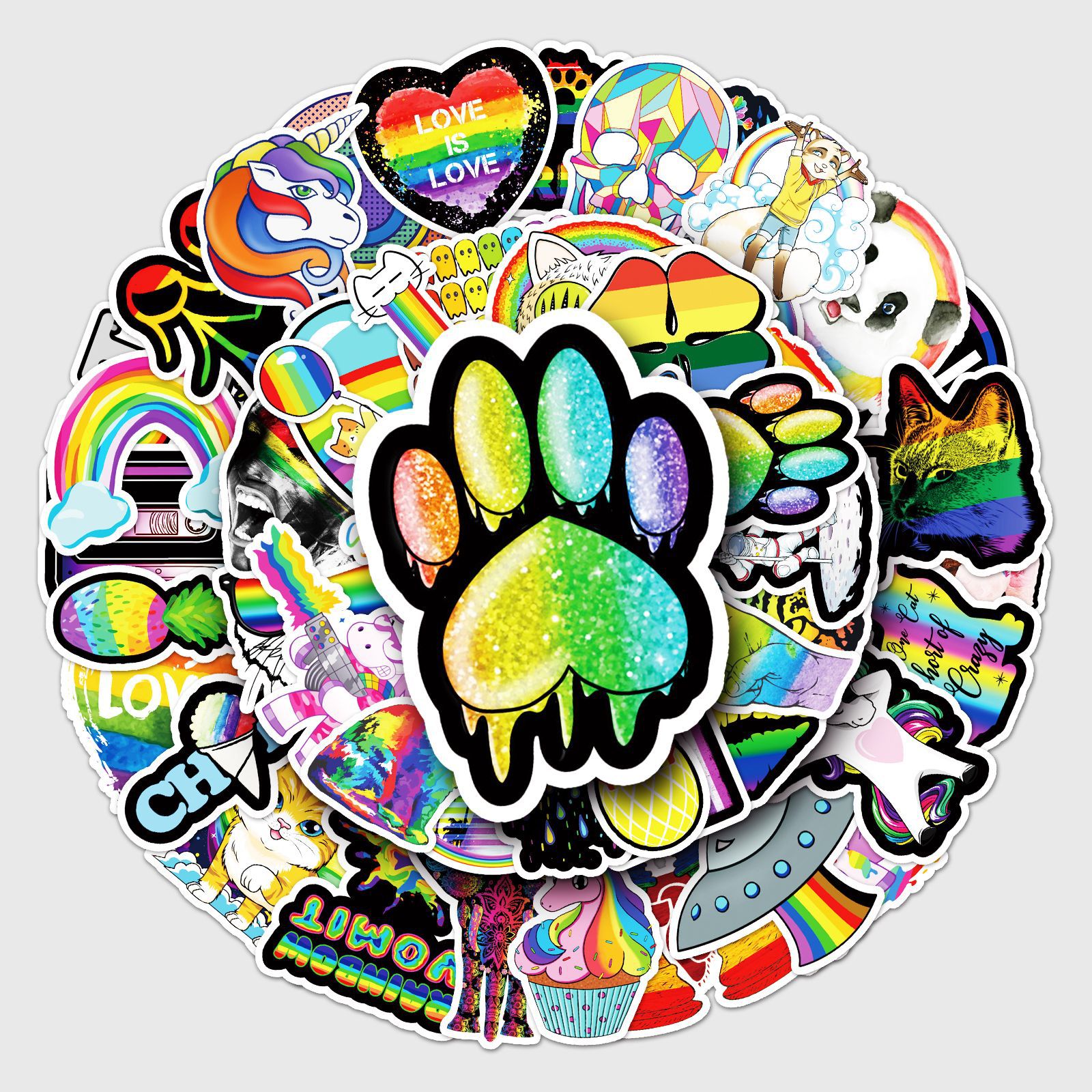 Wholesale 50 cartoon color line INS style personality DIY graiti hand aount lage scooter car decoration stickers