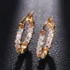 Wholesale New Zircon Thin Female European And American Copper Gold-plated Fashion Copper Earrings