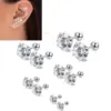 Wholesale Simple Style Round Stainless Steel Inlay Zircon Ear Studs 1 Piece