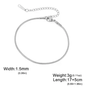 Steel Color 1.5MM Soft Snake Chain