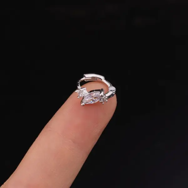 Ear Cartilage Rings & Studs Geometric Copper Inlaid Zircon