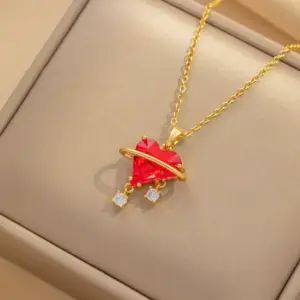369 Colorful Red Necklace
