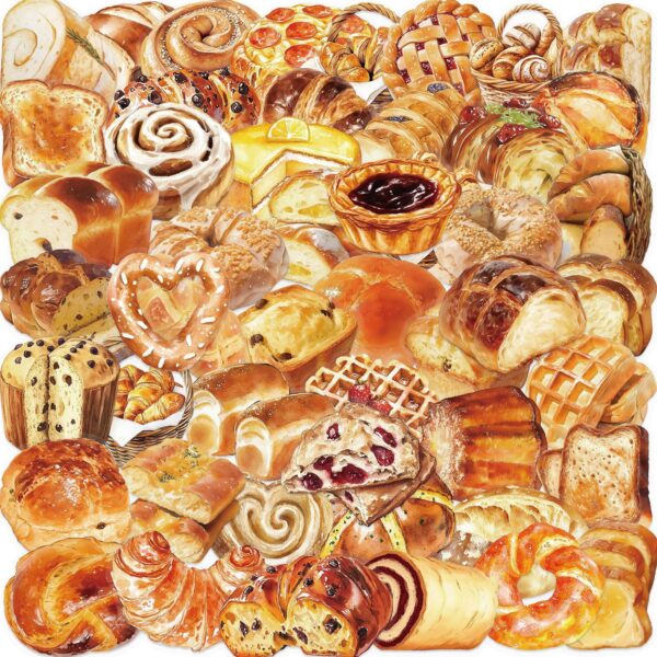 Wholesale 50 stickers of baking cake and bread series