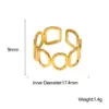 Wholesale PVD Coated Real Gold Plated Geometric Stainless Steel Simple Style Waterproof Non Tarnish Open Ring
