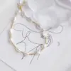 Wholesale Elegant Round Freshwater Pearl Copper Plating 18k Gold Plated Necklace