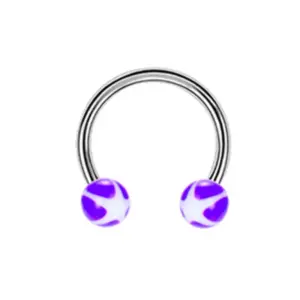 round Ball Horseshoe Ring 1.2*10 3 Random Color