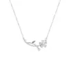 Casual Simple Style Human Flower Titanium Steel Plating Inlay Rhinestones Pearl Pendant Necklace