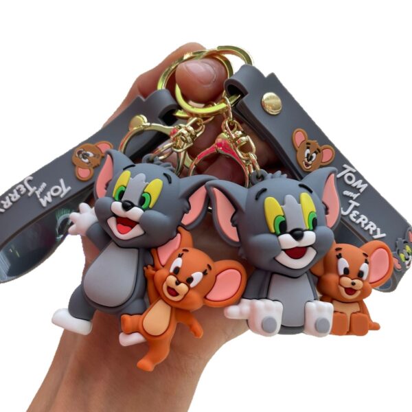 Wholesale Cartoon Cat and Mouse Keychain Animation Tom Cat Doll School Bag Pendant Car Key Chain Small Gift