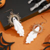 Wholesale Cross-Border European and American Retro White Ghost Halo Pendant Earrings Bohemian Style Geometric Ghost Fashion Earrings