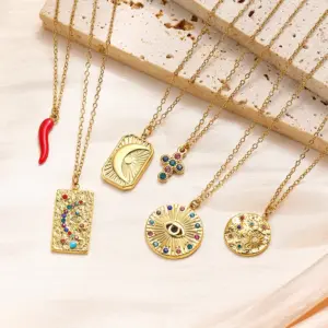Wholesale Jewelry Glam Luxurious Classic Style Chili 304 Stainless Steel Cable Chain Pendant Necklace