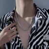 Wholesale Necklace Men's Light Luxury Advanced Design Sense Niche Clavicle Chain Boys Cold Style Hip Hop Heavy Metal Titanium Steel Neckchain