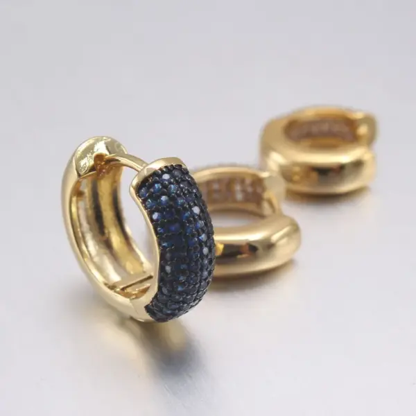 Wholesale Simple Style Circle Copper Zircon 18K Gold Plated Earrings