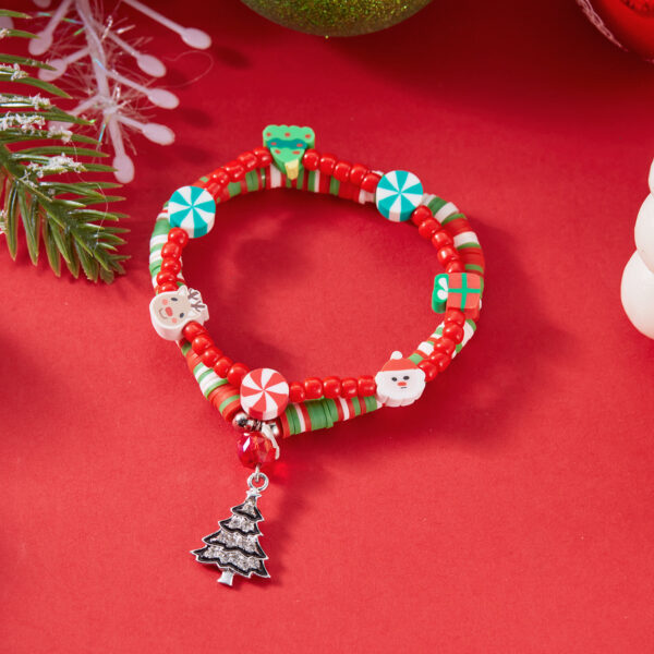 Wholesale Christmas cross-border European and American jewelry fashion Joker Christmas rice beads soft pottery Christmas tree snowflake bracelet in stock