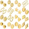 Wholesale PVD Coated Real Gold Plated Round 304 Stainless Steel Simple Style Waterproof Non Tarnish Ear Studs