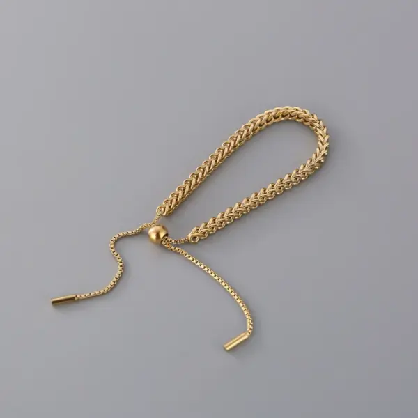 Wholesale Vintage Style Geometric 304 Stainless Steel 18K Gold Plated Stainless Steel Bracelets In Bulk
