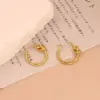Wholesale 1 Pair Simple Style U Shape Pentagram Round 304 Stainless Steel 18K Gold Plated Earrings