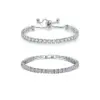 Wholesale Jewelry Elegant Geometric Copper Zircon Bracelets Box Chain Tennis Chain