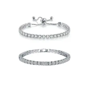 oly-bf8c824ed28baf4fdc1671c07fe9db9d Wholesale Jewelry Elegant Geometric Copper Zircon Bracelets Box Chain Tennis Chain