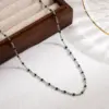 Wholesale Casual Vacation Round Stainless Steel Enamel 18k Gold Plated Necklace
