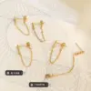 Wholesale PVD Coated Real Gold Plated 18K Gold Geometric 304 Stainless Steel Waterproof Non Tarnish Earrings