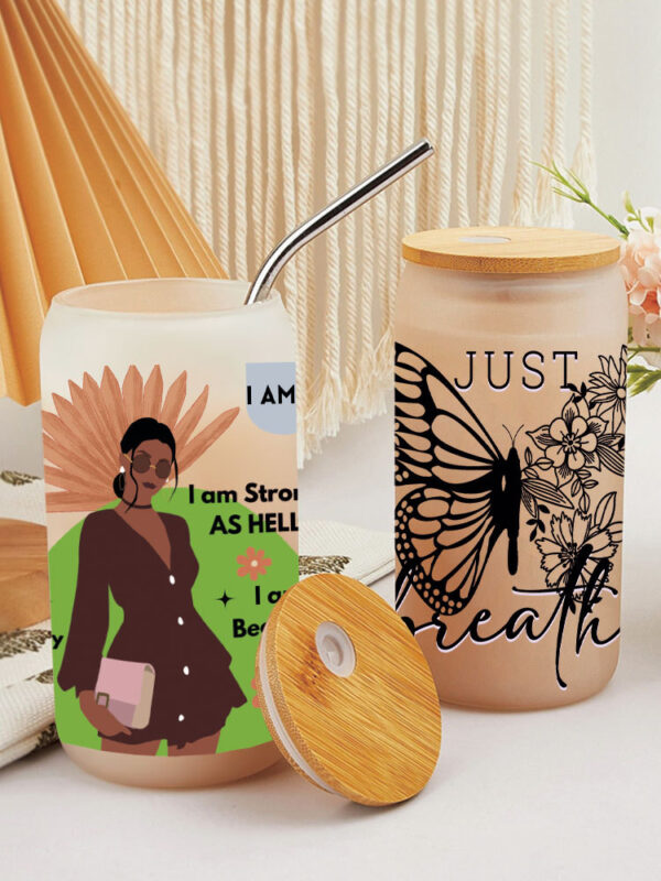 Wholesale Black butterfly 16oz Cup UV DTF Wraps