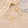 PVD Coated Real Gold Plated Letter Heart Shape 304 Stainless Steel Simple Style Waterproof Non Tarnish 304 Stainless Steel Bracelets