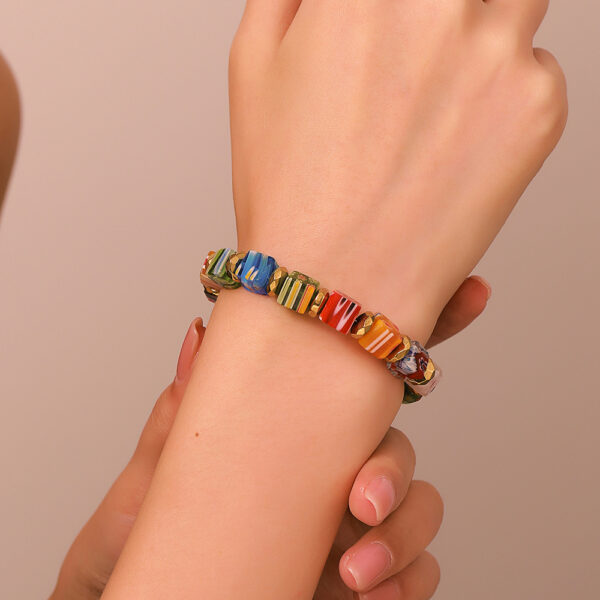 Wholesale handmade Murano thousand flower glass beads bracelet fashion beaded DIY personality crystal bracelet