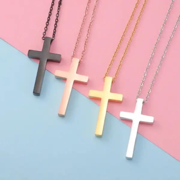 Wholesale Fashion Cross Stainless Steel Patchwork Pendant Necklace