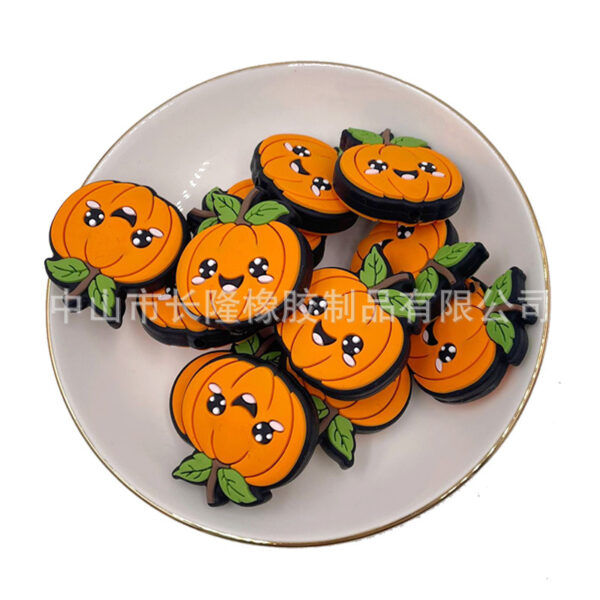 Wholesale Factory Spot New Halloween Silicone Beads Kidsren Bead Pen Focus Beads Pumpkin Beads Cartoon Jewelry