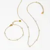 Wholesale PVD Coated Real Gold Plated 16K Gold White Gold Plated Gold Plating Geometric 304 Stainless Steel Casual Waterproof Non Tarnish Bracelets Anklet Necklace