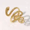 Wholesale PVD Coated Real Gold Plated 18K Gold Snake 304 Stainless Steel Elegant Simple Style Waterproof Non Tarnish Open Rings