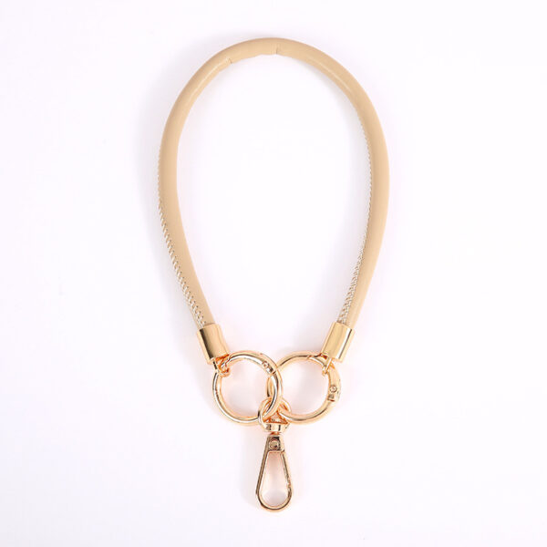 Wholesale Hot New 6mm Leather Rope Keychain Pendant Fashion All-match Leather Rope Short Wrist Rope Mobile Phone Hanging Chain