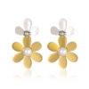 oly-bfb0265db54fb5e109eaf051ef7617fc Wholesale Cross-Border Customized Stainless Steel Earrings, Gold and Silver Flower-Shaped Flakes, but Fashionable and High-End Titanium Steel Earrings for Women