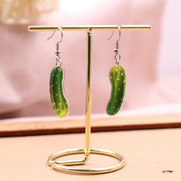 Wholesale New transparent acrylic vegetable cucumber earrings cute personality trend acrylic ear hook ins creative jewelry