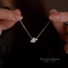 Wholesale Double Heart Zircon Necklace for Women, Light Luxury, Versatile Niche Design, Heart-Shaped Pendant, Clavicle Chain, Jewelry for Girlfriend