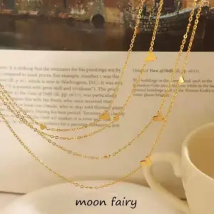 Wholesale Jewelry Simple Style Heart Shape 304 Stainless Steel 18K Gold Plated Plating Stainless Steel Necklaces