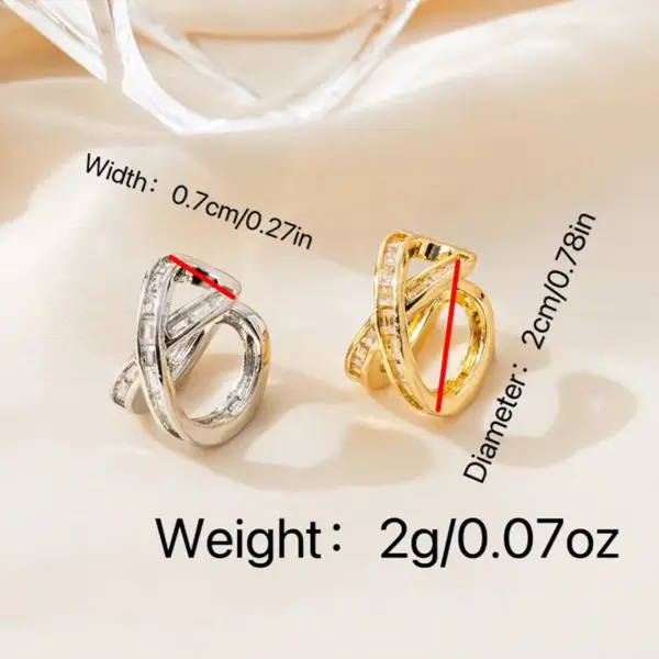 1 Piece Elegant Luxurious Geometric Plating Copper Zircon Ear Cus