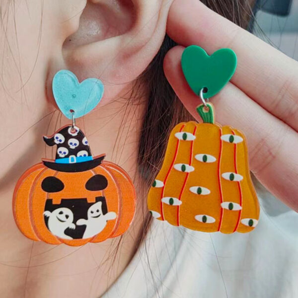 oly-bfc7a9aae1b21cae4e740778df012512 Wholesale Cross-Border Hot Selling Halloween Series Acrylic Earrings Pumpkin Cartoon Funny Ghost Earrings Earrings for Women