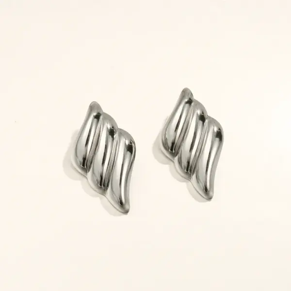 Wholesale Hawaiian Shiny Solid Color 304 Stainless Steel Ear Studs