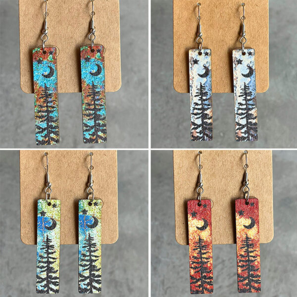 oly-bfd00de742b92f28b985ba8cdf71e00d Wholesale Colorful wooden striped earrings for the night forest
