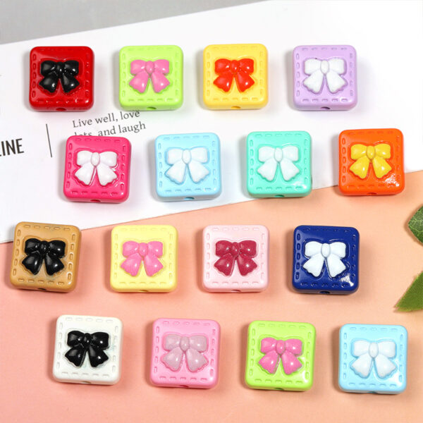 Wholesale Strawberry Bow Square Beaded String