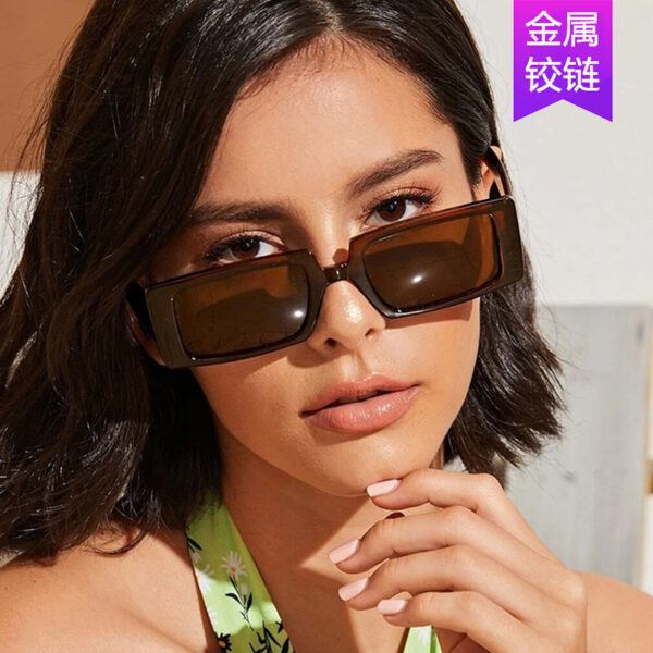 Wholesale Cross-border European and American square sunglasses simple 2023 new fashion women's fashion personalized sunglasses Street Photo Sunglasses