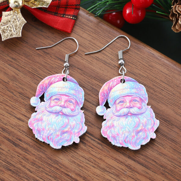 oly-bfd27d785613c26b2121861dda6634a3 Wholesale Christmas Y2K Colorful Pendant Earrings Wooden Double-sided Christmas Earrings Gift