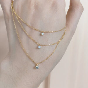 Moissanite 5 points / 925 silver (thickened 0.4mm gold)