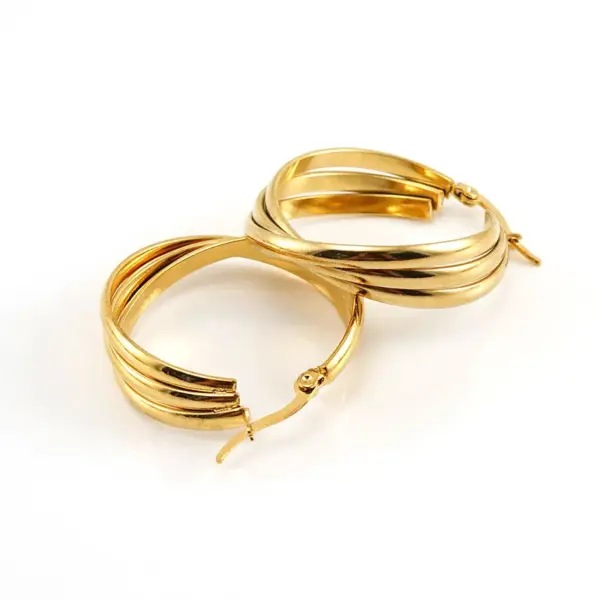 Fashion Geometric Plating 304 Stainless Steel 18K Gold Plated Stainless Steel Earrings