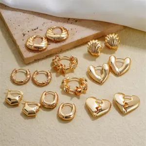 1 Pair Simple Style Geometric Plating Copper Hoop Earrings Drop Earrings