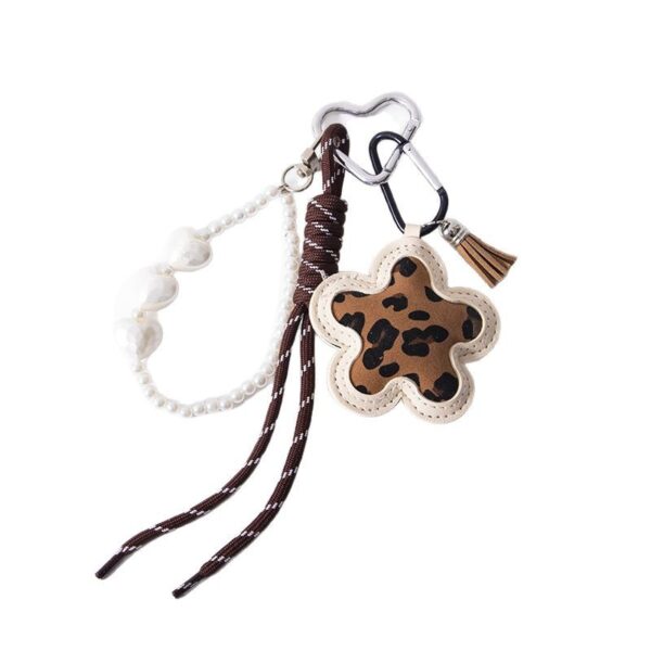Wholesale Leopard print flower padded 3D keychain