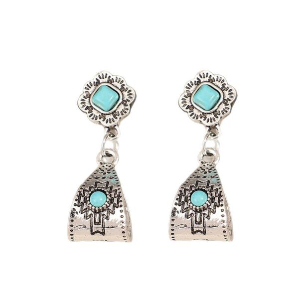 Wholesale Bohemian vintage style patchwork flower earrings